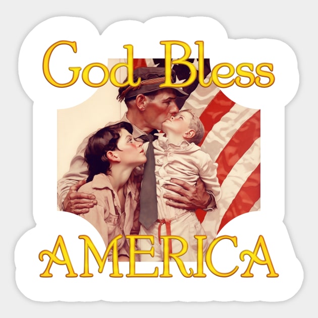 God Bless America - with Family Sticker by Mythologica